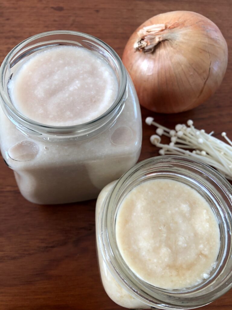 自家製玉ねぎ麹、えのき麹